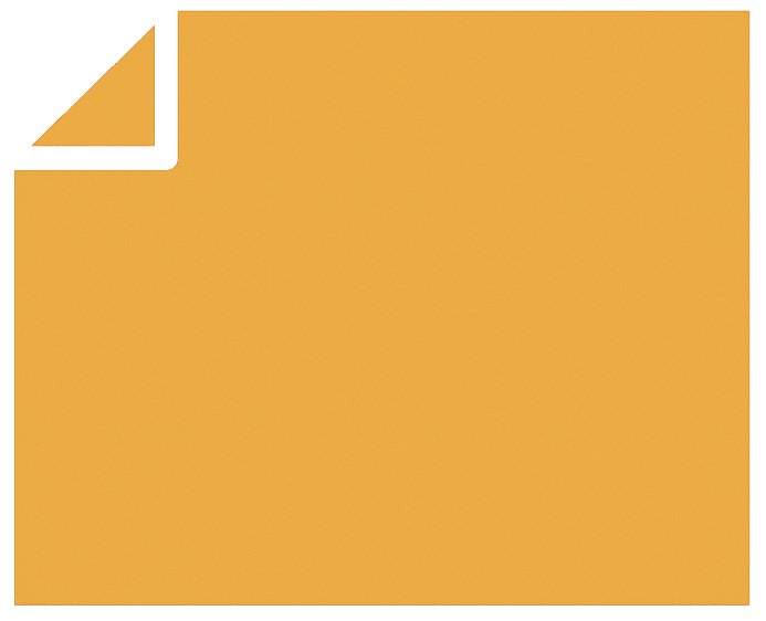 Ein gelbes Quadrat mit einer abgerundeten Ecke auf einem weißen Hintergrund.